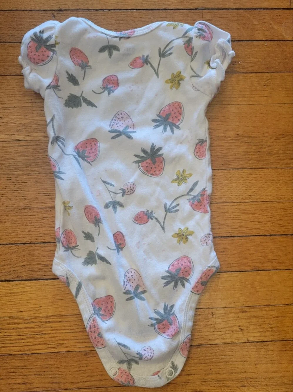 Carters 3-Piece Baby Bodysuit Set - Pink & Mint Strawberry Prints